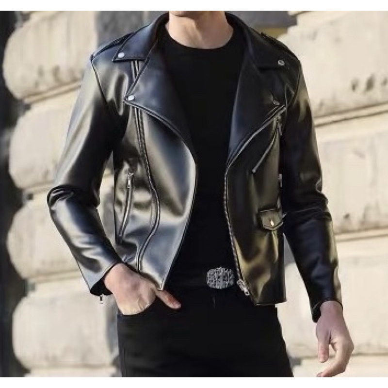 Áo khoác da nam biker