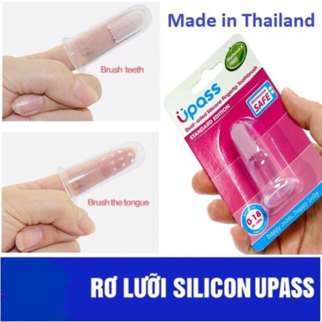  Rơ lưỡi xỏ ngón/ bàn chải đánh răng cho bé silicone siêu mềm Upass Thái Lan