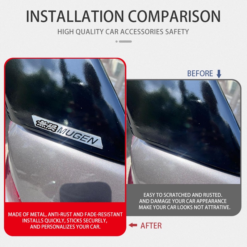 Miếng Dán Trang Trí Xe Hơi MUGEN 1 Chiếc 15x110mm Bằng Nhôm In Logo Thời Trang Sang Trọng Nhãn dán xe ô tô Cánh gió tự động Biểu tượng kim loại Đua xe phổ quát Huy hiệu lưới tản nhiệt phía sau Bộ phận trang trí thân xe phía sau Phụ kiện ngoại thất ô tô