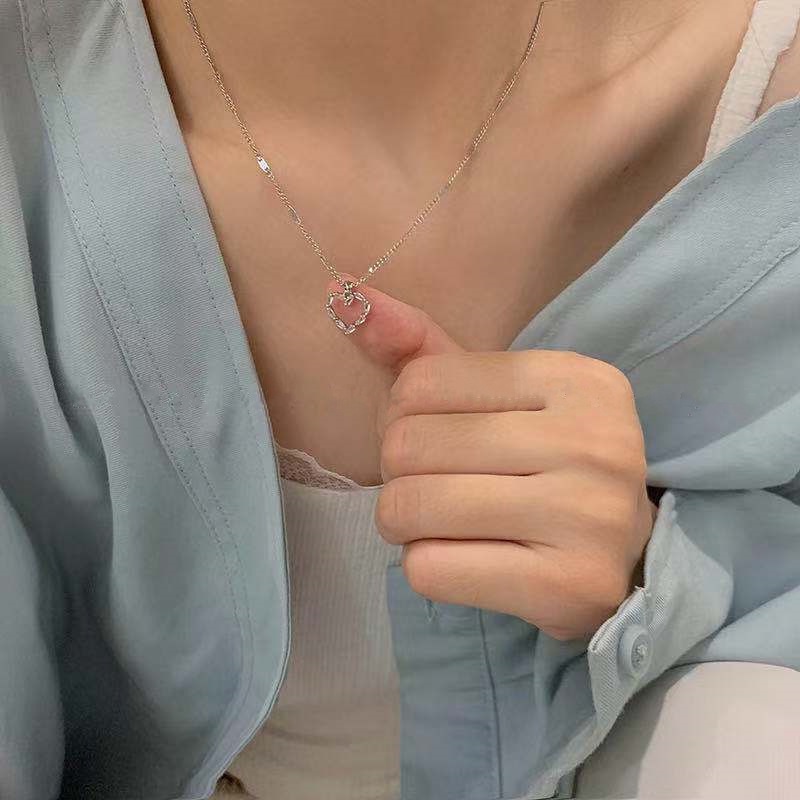 Dây chuyền trái tim đính đá vòng cổ nữ đi tiệc trẻ trung