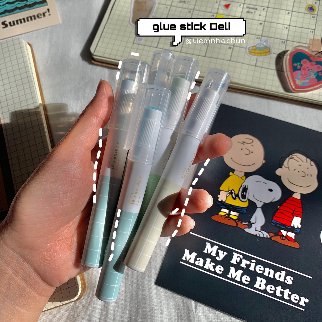 BÚT KEO DÁN GLUE STICK DELI KÈM LÕI (ảnh thật) - keo dán Deli dán siêu chắc, dùng làm bullet journal - Tiệm nhà Chun