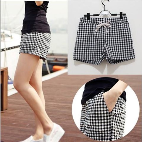 Quần đùi kẻ nữ cạp chun(40-65kg)