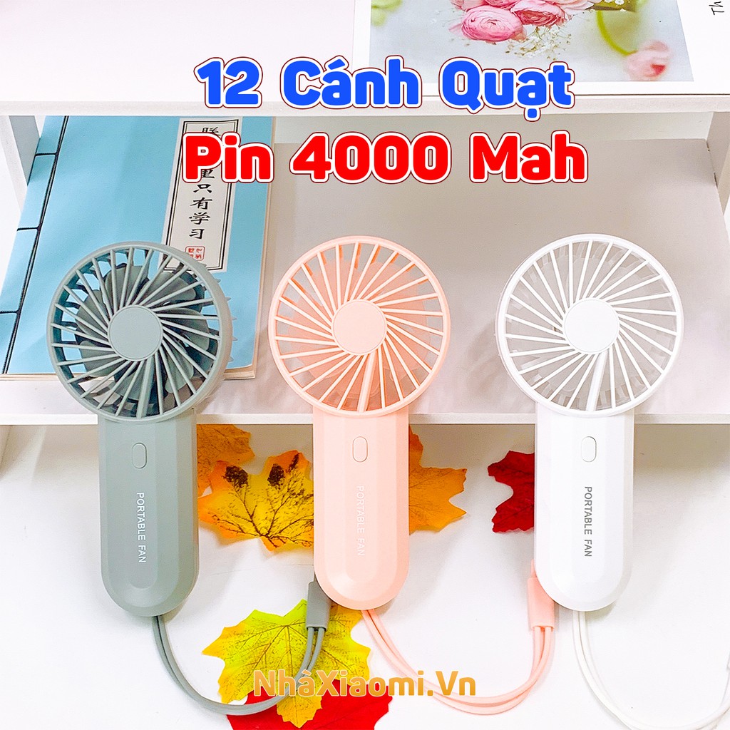 Quạt Xiaomi S202 Cầm Tay 12 cánh, Dual Fan, 4000mah