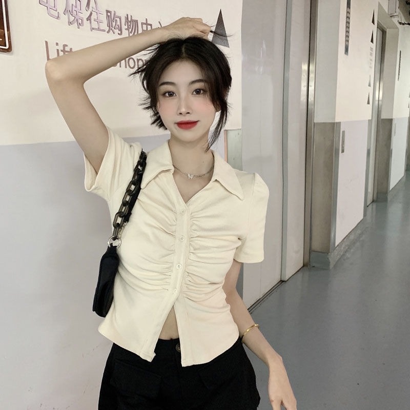 Áo Sơ Mi Tay Ngắn Dáng Ôm Thời Trang Mùa Hè Cá Tính Cho Nữ