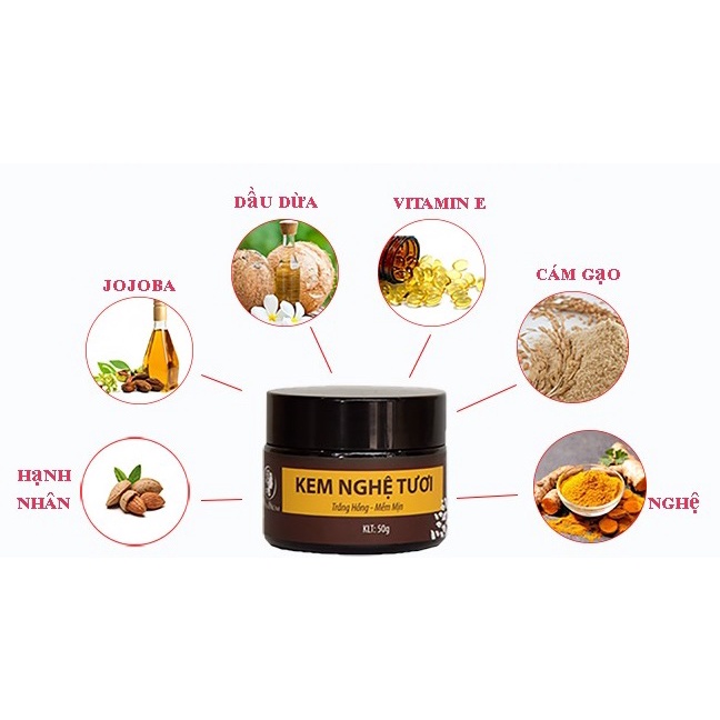 Kem Nghệ Tươi - Trắng Hồng - Mềm Mịn Wonmom 50gr