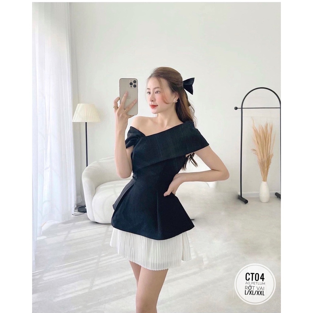 Áo PepLum Rớt Vai 3 Màu Siêu Xinh Dành Cho Chị Em BigSize