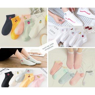 Sét 3 đôi tất nữ ngắn cổ hình trái cây siêu dễ thương