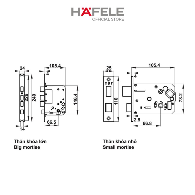 Khóa điện tử thân khóa nhỏ xuất xứ Hàn Quốc HAFELE EL7700-TCS - 912.05.583