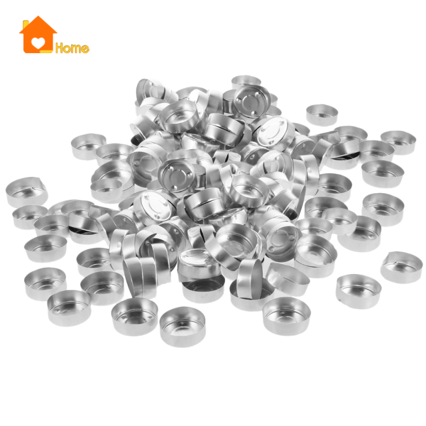 [Love_Home]200 Pieces Empty Aluminum Tealight Cups DIY Candles Containers Case