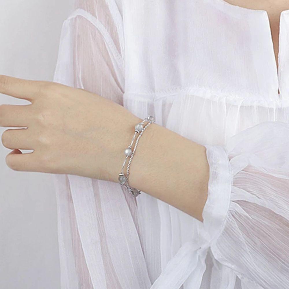 Vòng Tay Hạt Labradorite Bằng Đồng Dễ Thương Sáng Tạo Dành Cho Nữ|Vòng Đeo Tay Dạng Nhẫn