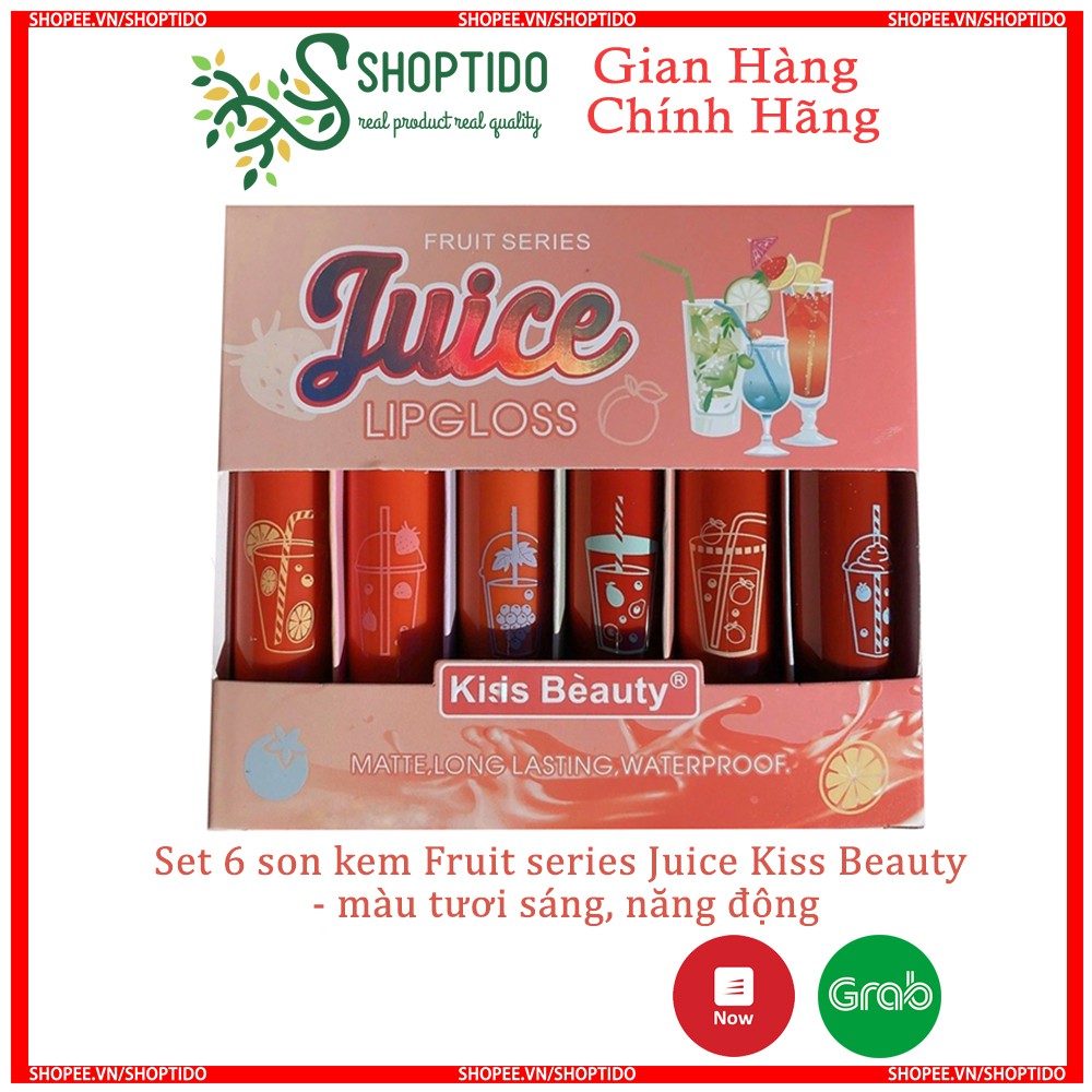 Set 6 son Fruit series Juice Kiss Beauty màu trẻ trung, thơm ngọt ngào NPP Shoptido