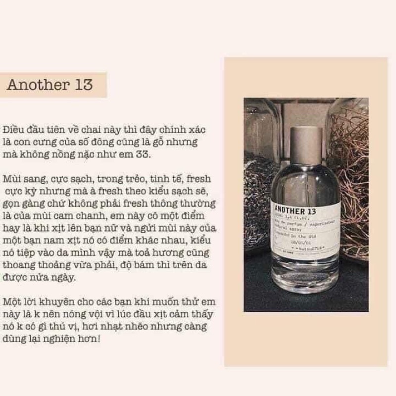 Nước hoa Le Labo Another 13 EDP 10ml - LAMII BEAUTY