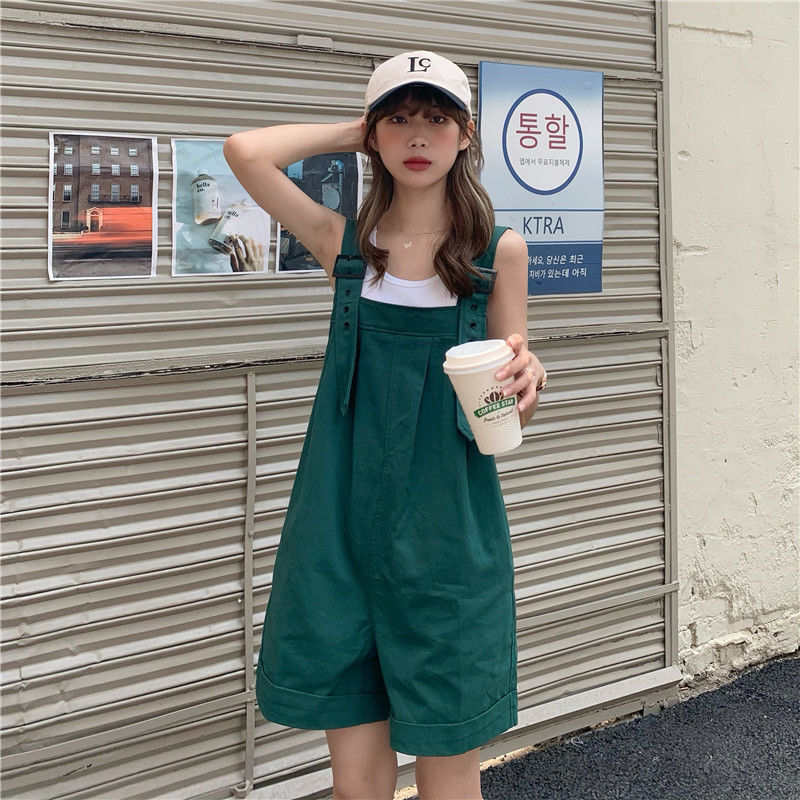 Yunyun Clothing Home ~ Summer 2021 Korean Version New Versatile Loose Tooling Pants + Two Piece Solid Color Top[delivery Within 15 Days ]