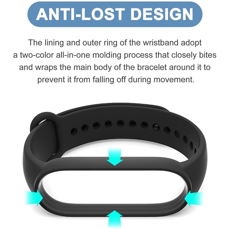 Dây Đeo Thay Thế Chất Liệu Silicon Màu Trơn Cho xiaomi mi band 7 6 5 4 3 4 5 Miband 4 3 5