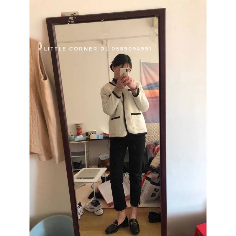 Quần slim jean gấu cắt vuông kiểu lưng cao ulzzang quảng châu có BIGSIZE