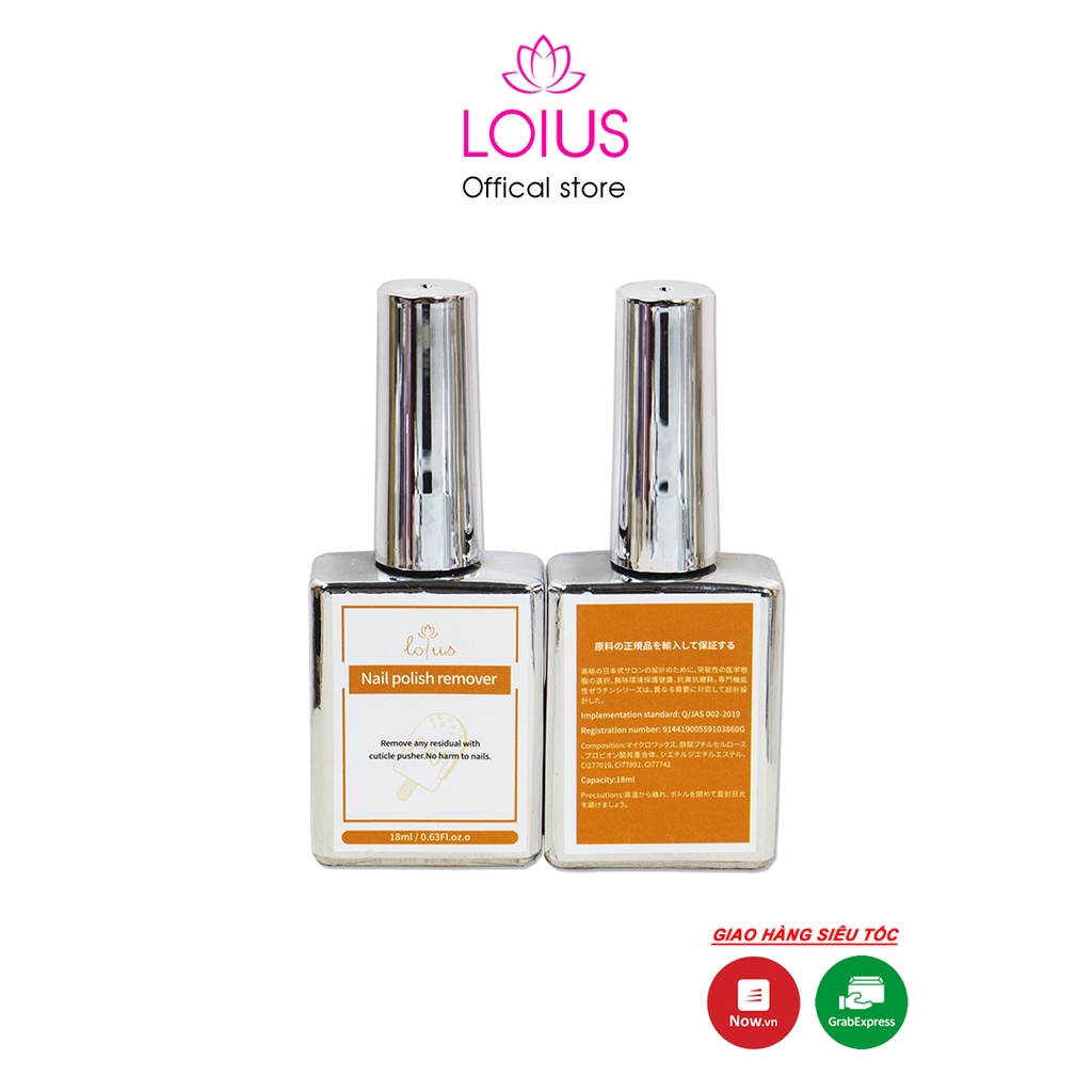 Nước phá gel, phá gel nhanh ( Nail polish remover ) không cần ủ Lotus chai 18ml