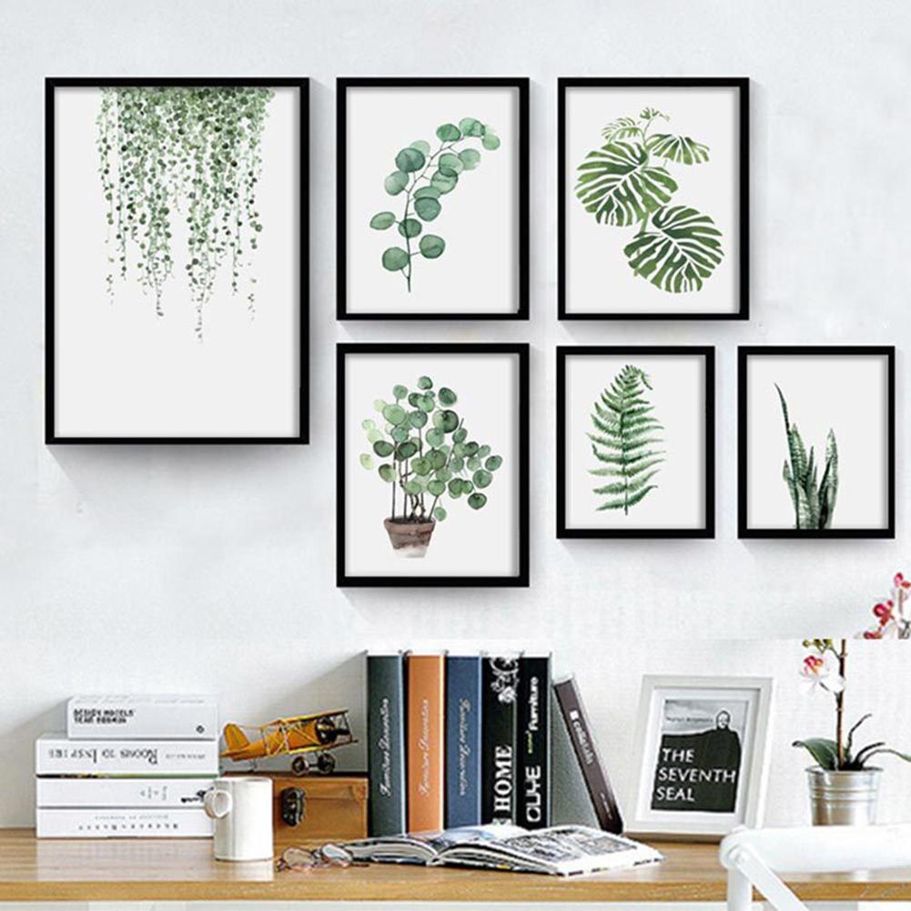 13 * 18cm Cây xanh Canvas Art In Poster Green Leaf Canvas Vẽ tranh tường Trang trí nội thất