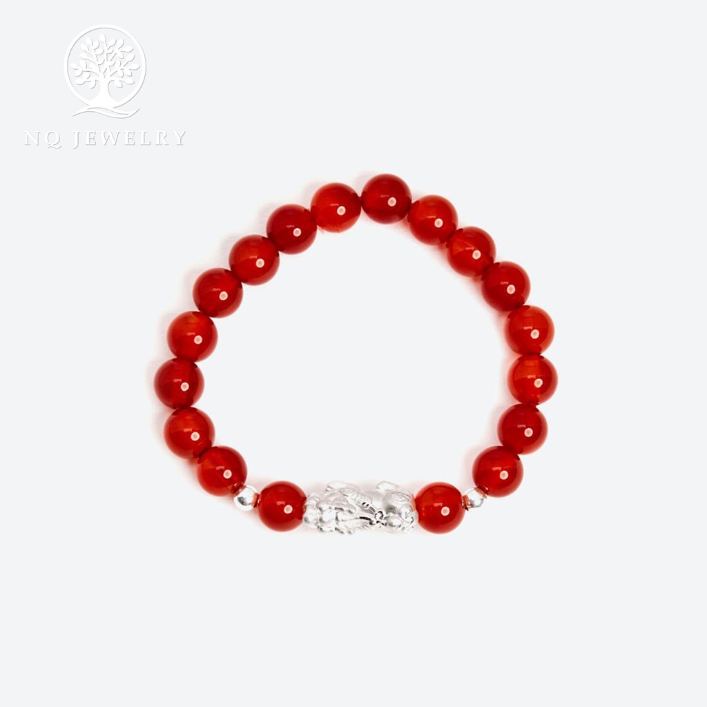 Vòng tay charm tỳ hưu bạc trắng - NQ Jewelry