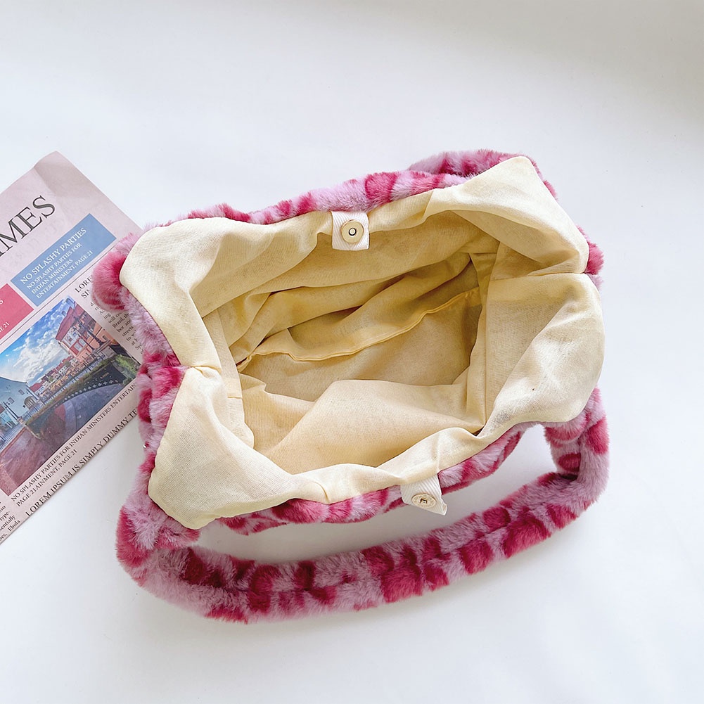 Túi xách nhung lông thời trang mùa đông sức chứa lớn trẻ trung