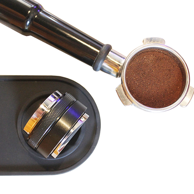 51mm / 53mm / 58mm espresso hand tamper với điều chỉnh 2 trong 1 3 nhà phân phối cà phê anlged and flat & tampers silcone mat