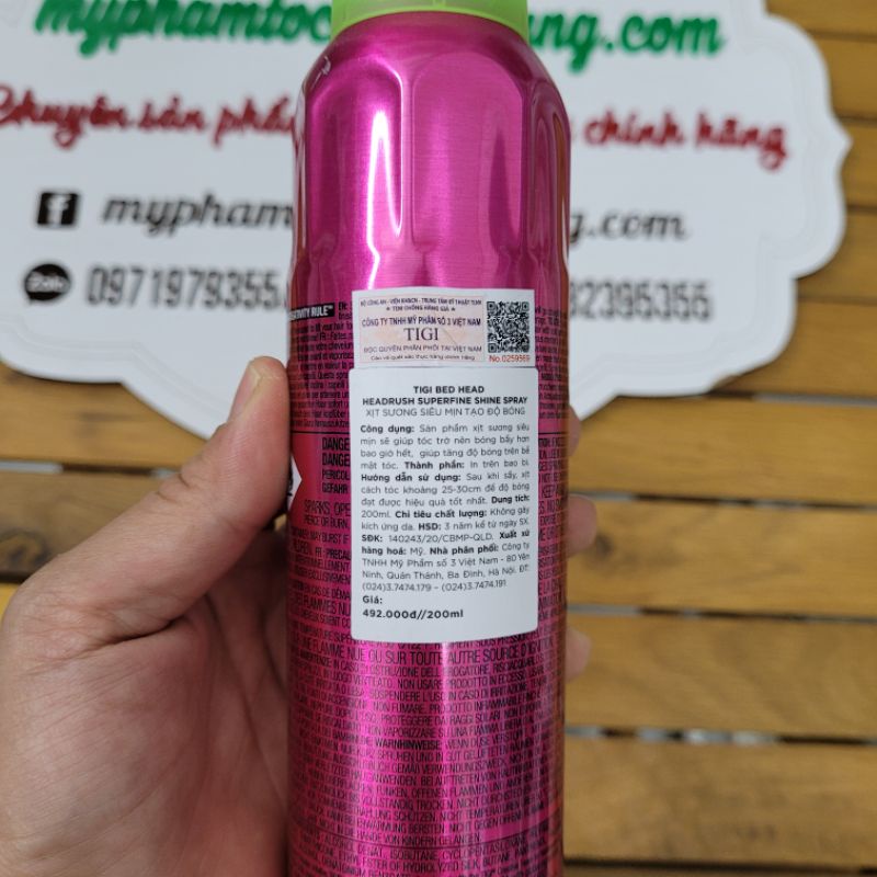 XỊT SIÊU BÓNG TIGI HEADRUSH 200ML
