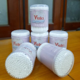Tăm bông ngoáy tai cho bé, hộp 180 que tăm bông vệ sinh trẻ em Yuki Nhật Bản