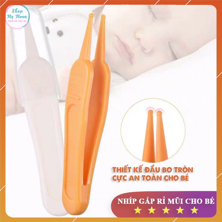 Nhíp gắp rỉ mũi có đầu bo tròn không gây tổn thương đến niêm mạc mũi nhạy cảm của bé