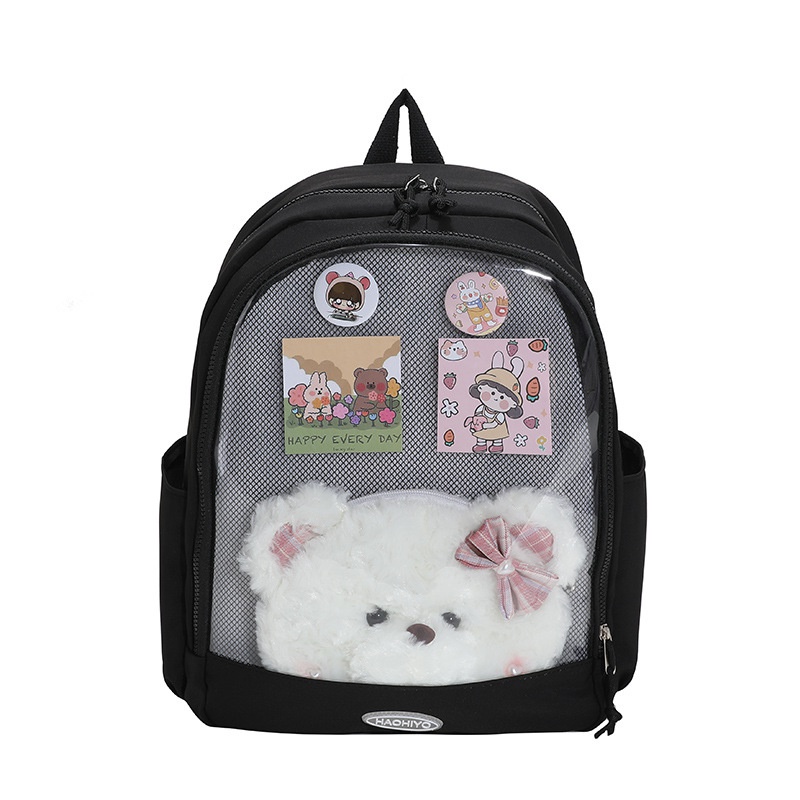 Ba Lô Đi Học Trong Suốt Sức Chứa Lớn Phong Cách Preppy Nhật Bản Dễ Phối Đồ Cho Nữ Sinh Trung Học