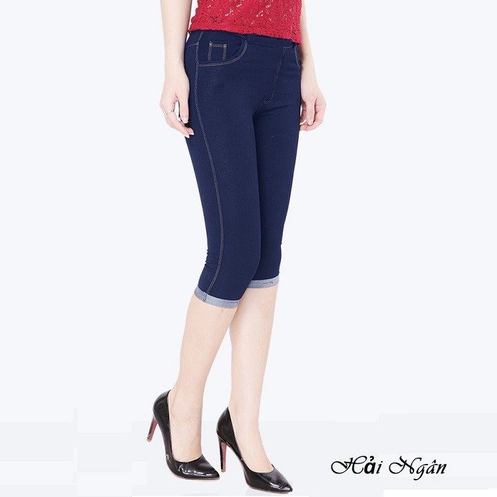 Quần legging giả jean dáng lửng có big size đến 110Kg