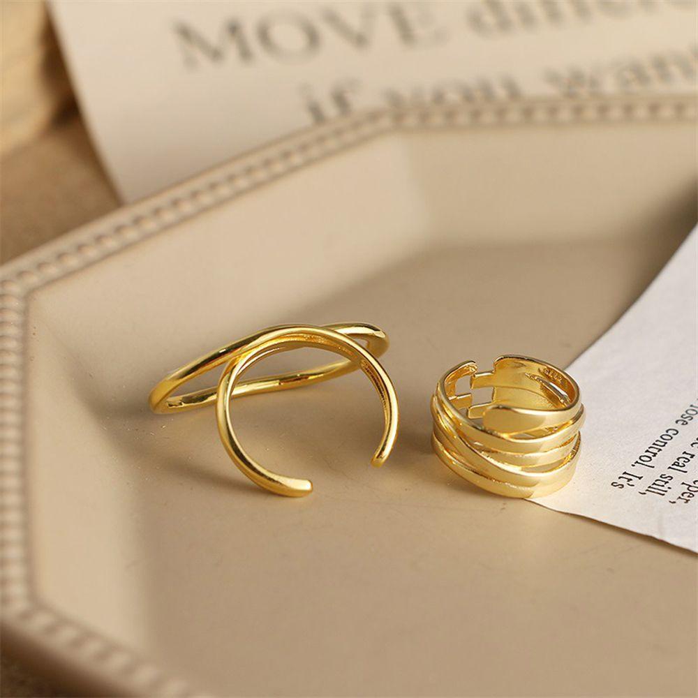 Nhẫn Dây Xích Đan Chéo Phong Cách Punk Sáng Tạo Cho Nữ|Bộ Nhẫn Thiết Kế Tinh Tế Thời Trang