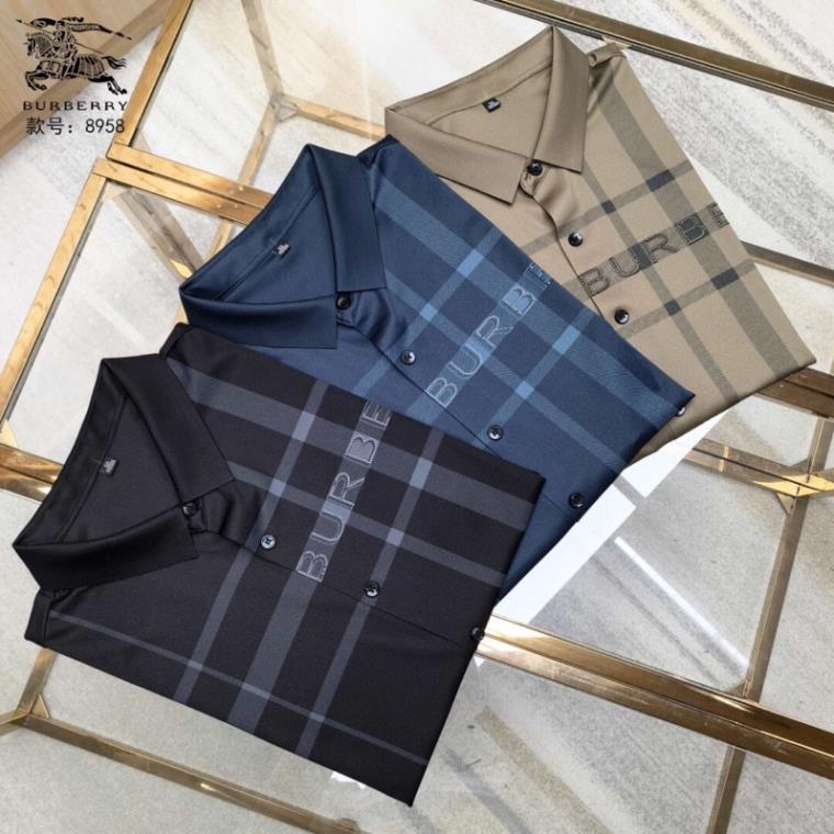 Áo sơ mi nam ngắn tay chữ thương hiệu Burberry cao cấp có 3 màu !