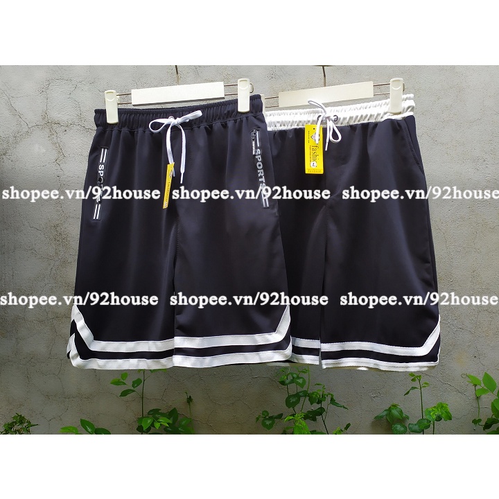Quần short thun unisex bóng chày chữ V nam nữ phong cách ulzzang / Quần đùi thể thao form rộng