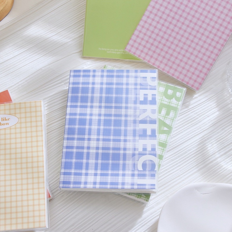 Sổ Tay Sổ Bullet Journal Ruột Caro Bìa Bọc Plastic Kẻ Caro Phong Cách Highteen Mẫu 2022