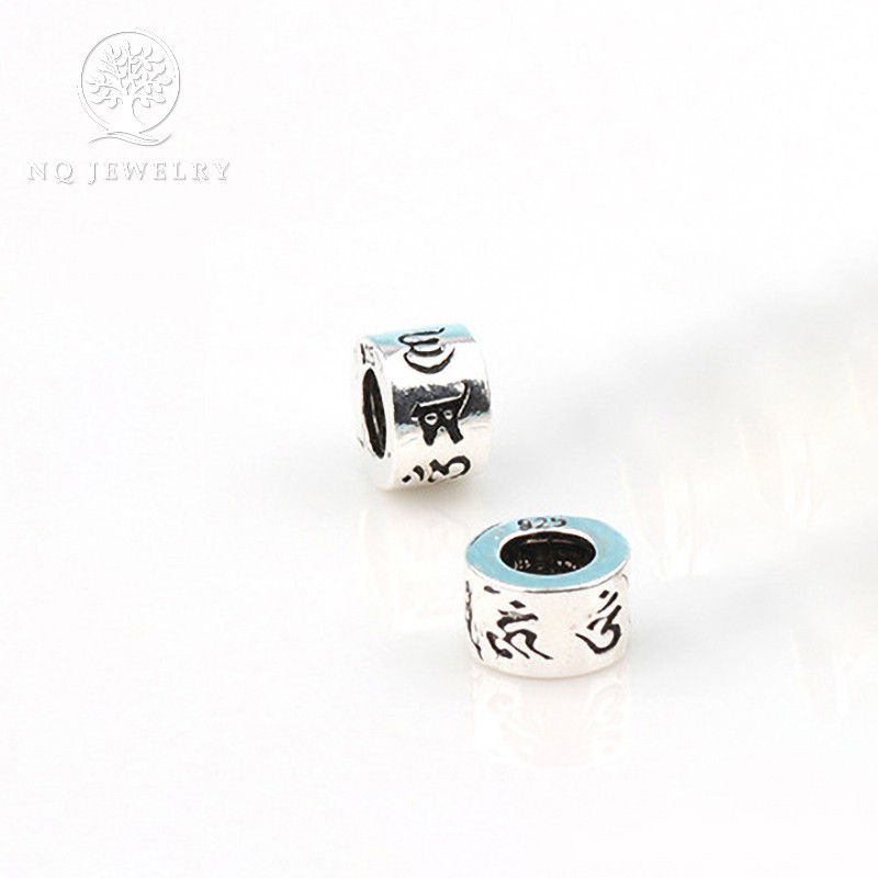 Combo 5 charm bạc chặn lục tự đại minh chú 3.8*6mm - NQ Jewelry