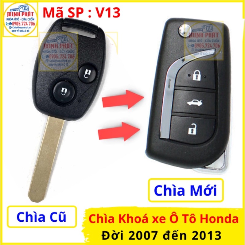 Chìa khoá xe Ô tô Honda City, Civic, Accord mẫu V13