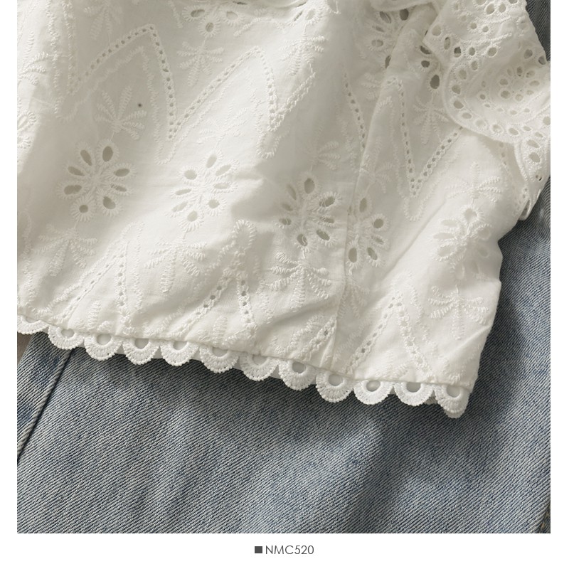 Áo croptop trắng vai thắt dây DA327