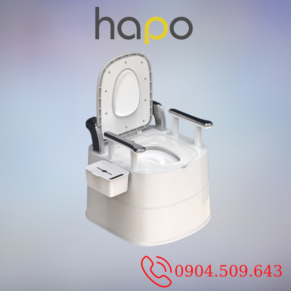 Bồn Cầu Di Động Cho Bé Cho Người Già Chống Khử Mùi, Bô Vệ Sinh Chất Liệu Nhựa Siêu Bền Có Tay Vịn Tiện Ích