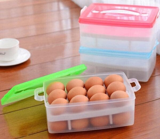 Hộp đựng trứng 2 tầng siêu tiện dụng