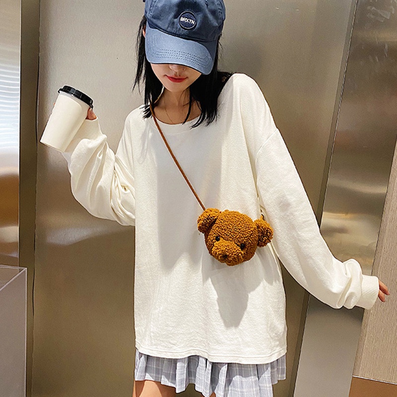 Túi đeo chéo IELGY mini hình gấu bông dễ thương dành cho nữ