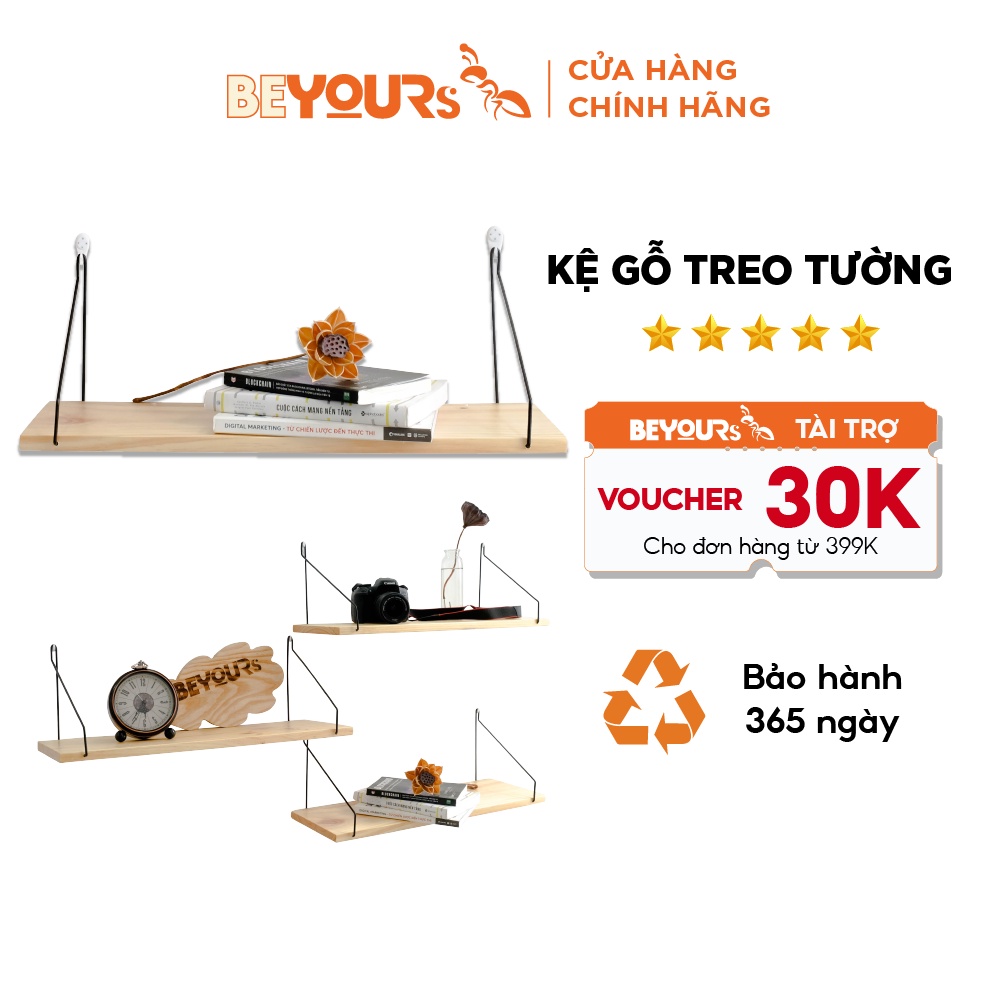 Kệ treo tường BEYOURs BE.01 gỗ MFC phủ melamine, chắc chắn không cần khoan tường