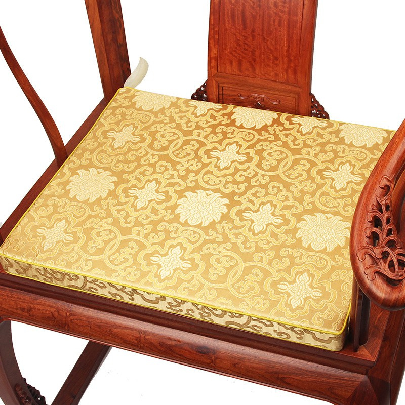 Đệm lót ghế bành gỗ lưng tròn dày dặn chống trượt kiểu trung quốc có thể tháo rời và giặt tiện dụng