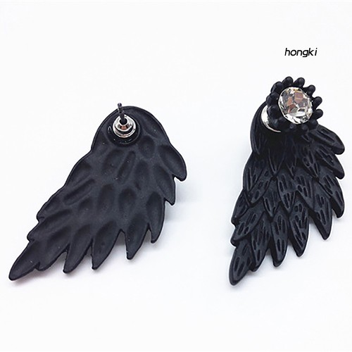 1 Đôi Bông Tai Hình Cánh Thiên Thần Đính Đá Thời Trang Dành Cho Nữ