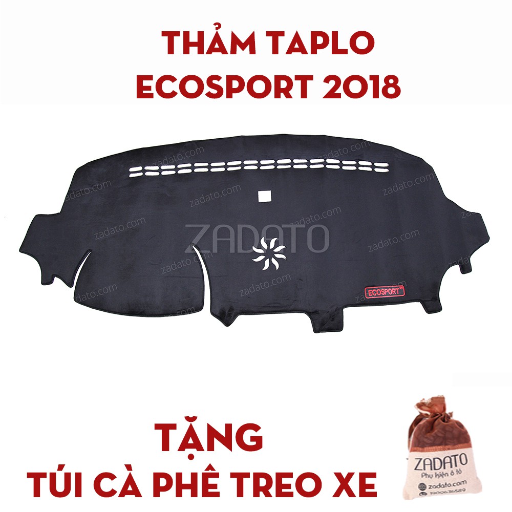 Thảm Taplo Ford Ecosport - Thảm Chống Nóng Taplo Lông Cừu - TẶNG: Túi Cafe Treo Xe