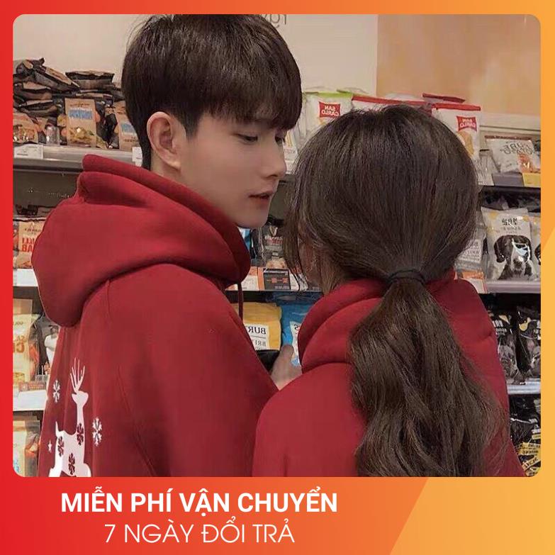 Áo Nỉ Noel Tuần Lộc Đỏ 24APRIL Nữ [FREESHIP] 🌸 Sweater form rộng tay bồng, hoodie giáng sinh Merry Christmas Ulzzang 🌸 | BigBuy360 - bigbuy360.vn