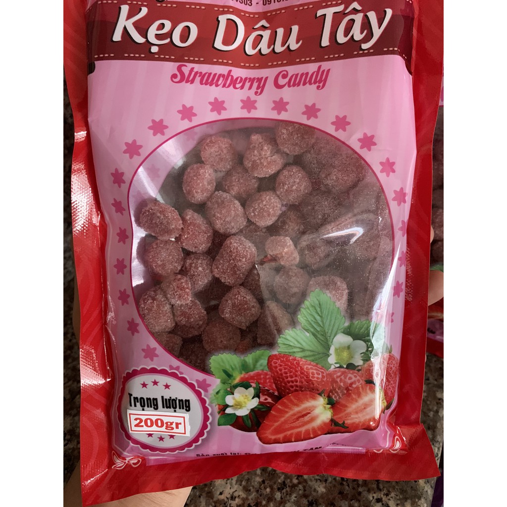 [Combo 2 gói ] kẹo Dâu tây &amp; dâu tằm Đà Lạt 200g/gói