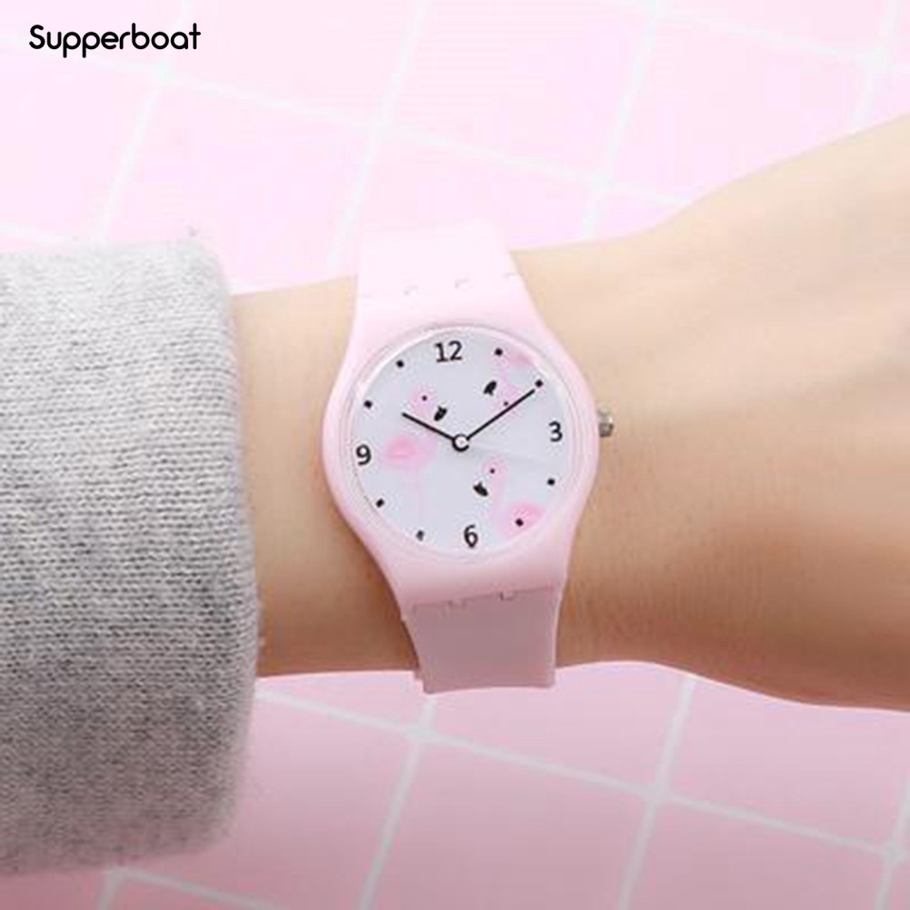Đồng hồ mặt hiển thị hình chim hồng hạc dành cho nữ | BigBuy360 - bigbuy360.vn
