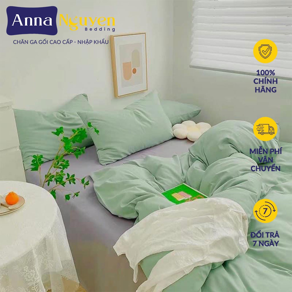 Bộ Chăn Ga Gối Đệm Cotton Tici Drap Giường Cotton Cao Cấp Mang Phong Cách Hàn Quốc Bo Chun Drap - Anna Nguyen Bedding
