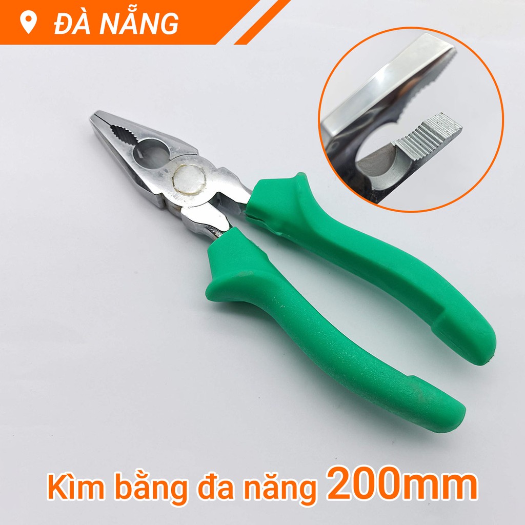 Kìm vạn năng mũi bằng 200mm chất liệu Crôm-Vanadium