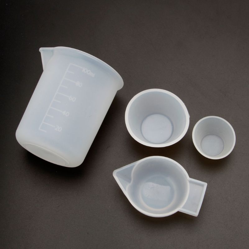 Set 4 cốc đong silicon 100ml 10ml chuyên dụng làm trang sức
