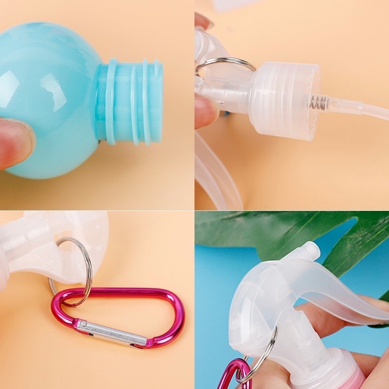 Chai xịt đựng dung dịch hình quả bầu 100ml có cò nhấn với móc treo tiện dụng khi đi du lịch